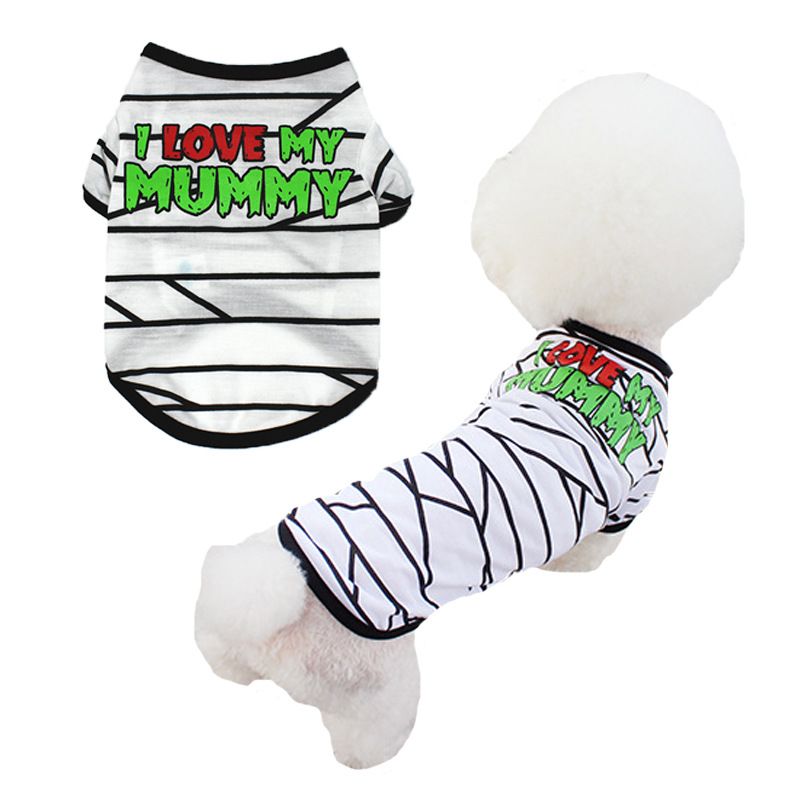 Vestiti per cani di Halloween in poliestere sottile e cotone, stile orsacchiotto, zucca, mostro, teschio, ragno_voghion.com