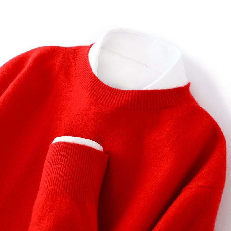 Men's 100% Wool Sweater V-Neck Comfortable Business Casual Pullover Knitwear Soft Breathable Loose Fit Winter Warm Tops_voghion.com