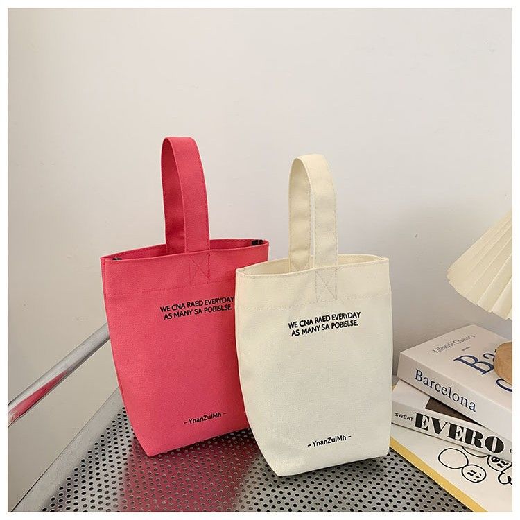/ins Borsa a mano in tela tinta unita con borraccia in stile mini per donna, borsa per la mamma_voghion.com