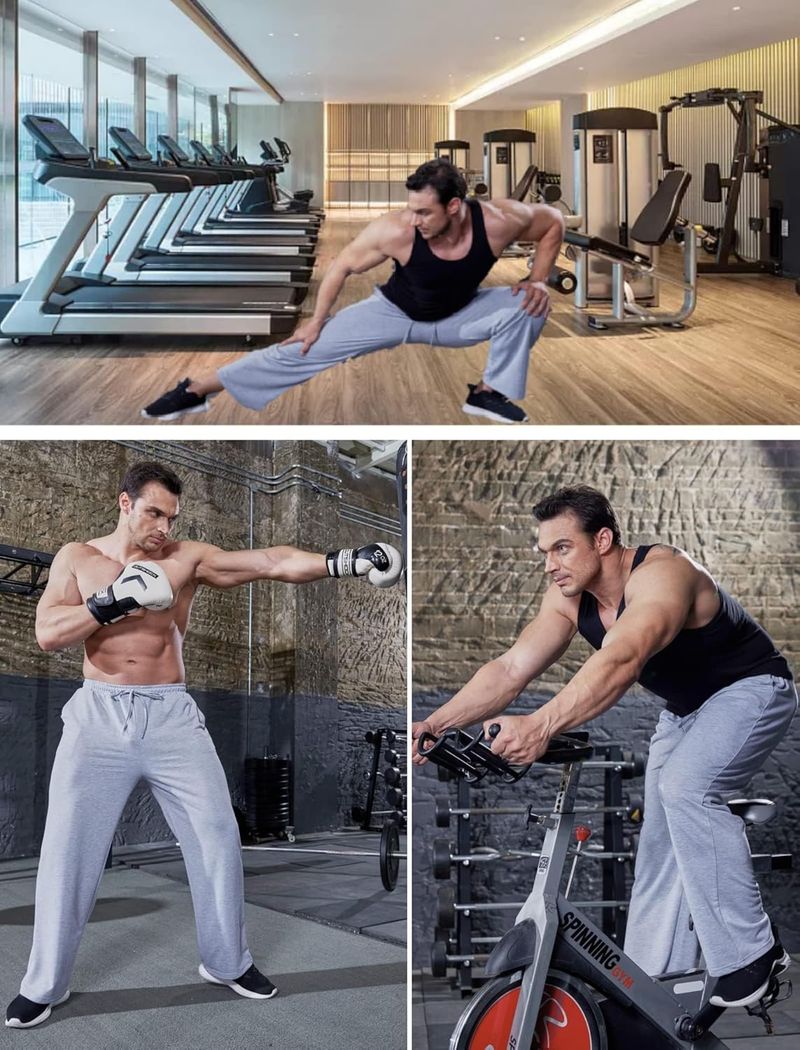 Men's Jogging Lightweight Tracksuit Bottoms, Long Sweatpants, Leisure Sports Trousers With Pockets And Drawstring_voghion.com