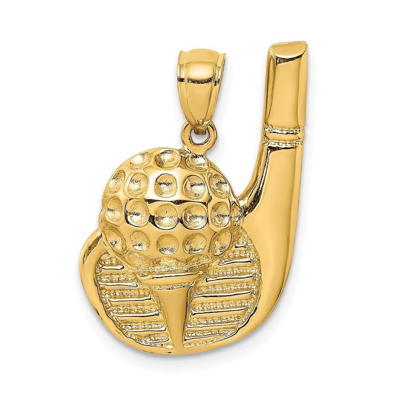 14K 2-D Golf Club And Ball On Tee Charm_voghion.com