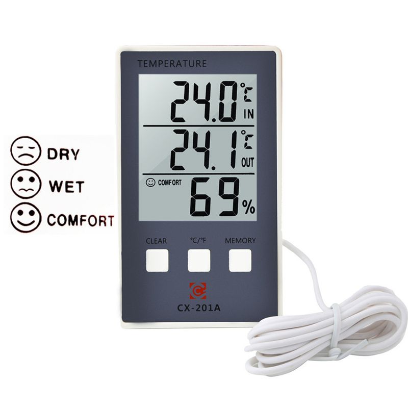 Thermomètre numérique hygromètre température intérieure extérieure compteur de température C/F écran LCD capteur Sonde Station plus humide_voghion.com