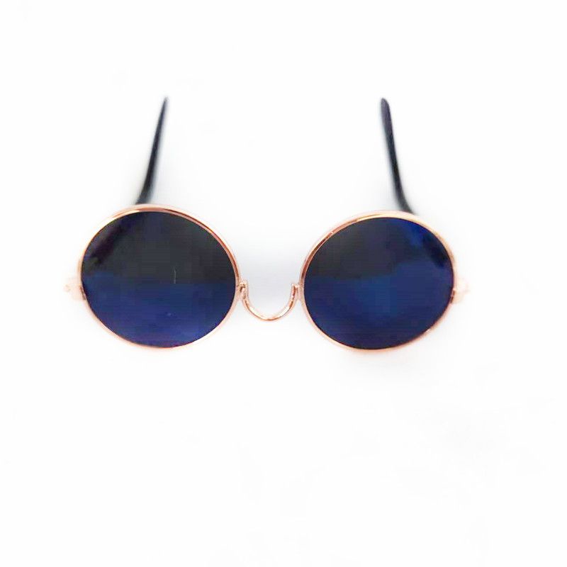 Pet Glasses Collar Cat Teddy Sunglasses Big Necklace Set Dog Dominant Gold Chain_voghion.com