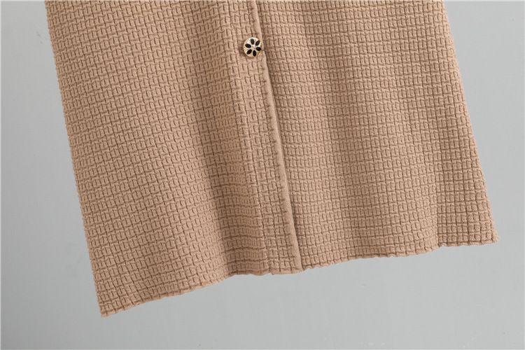 Damenbekleidung Frühling Neuer Damenrock mit A-Linien-Rock Modisches Temperament Strickjacke Mittellanges Kleid_voghion.com