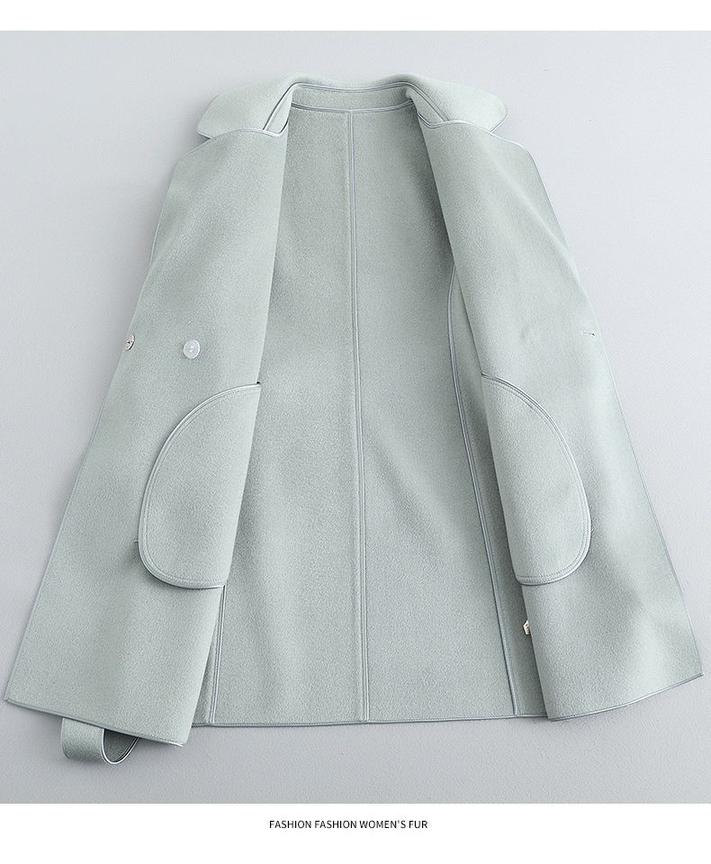 Schmaler Wollmantel im koreanischen Stil für Damen – Eleganter langer Mantel mit Schnürung für Herbst & Winter_voghion.com