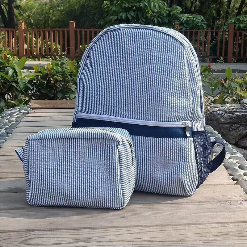 European and American seersucker backpack student schoolbag cross-border independent station Indian wind Mississippi_voghion.com