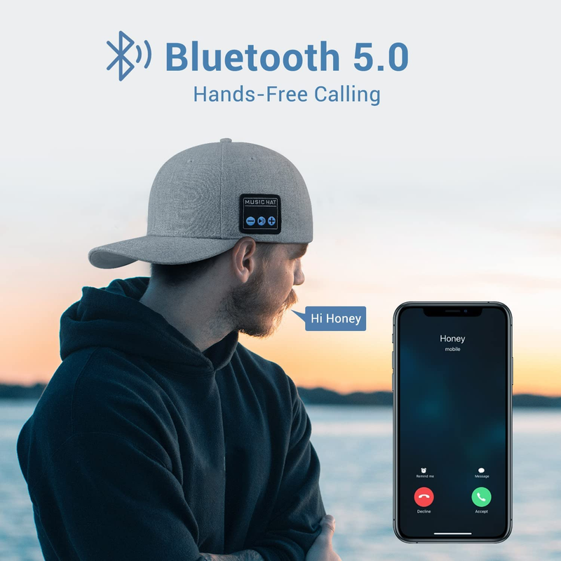 Multifunksjonell utendørs lue med Bluetooth-høyttalere Avtakbar trådløs justerbar musikkbaseballhette Løpesportsgave_voghion.com