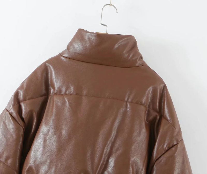 Women's clothing Women's cotton coat new stand-up collar zipper pocket thickened warm cotton coat 8AS2305A_voghion.com