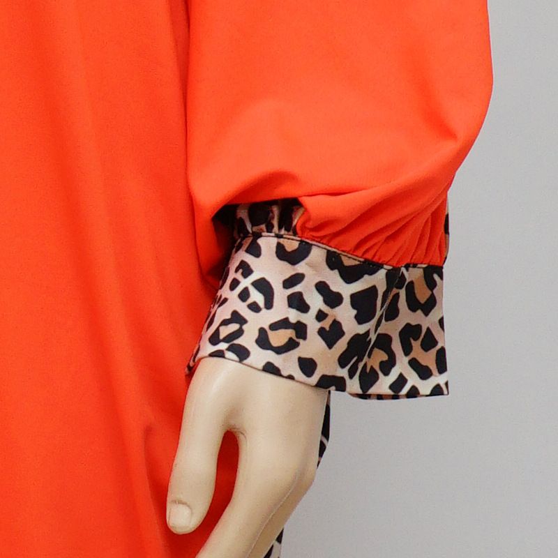 ChicShe N7699 European And American Fashion Plus Size Women's Clothing Nightclub Outfit Solid Leopard Print Patchwork_voghion.com