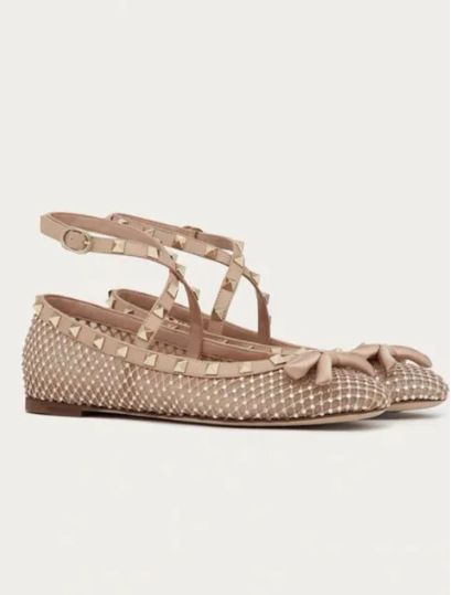 European And American Cross-Border Trade New Fashion Show Mesh Rhinestone One-Strap Niche Large Size Flat Original Toe_voghion.com