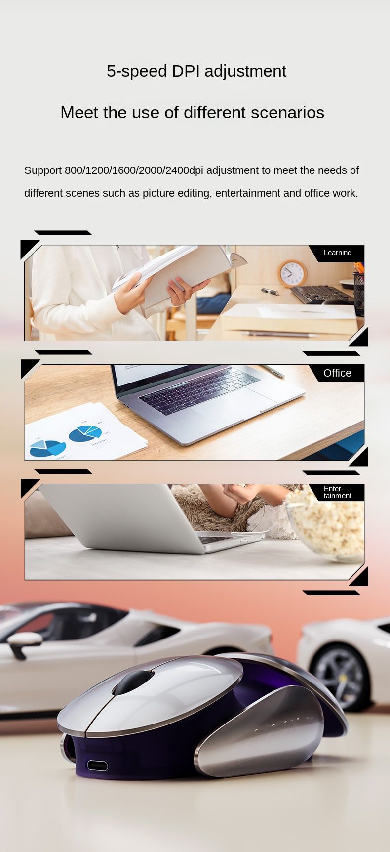 Kabellose Maus INPHIC X2 – Zukunftsweisende Gestaltung mit farbenfrohen LED-Leuchten und Bluetooth-Tri-Mode-Konnektivität_voghion.com