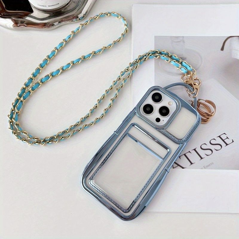 Galvanik-Rucksack, Kartensteckplatz, Schlüsselband, geeignet für eine vollständig abdeckende Anti-Fall-Schutzhülle, kreative Nische für 15 14 13 12 11 Pro Max_voghion.com