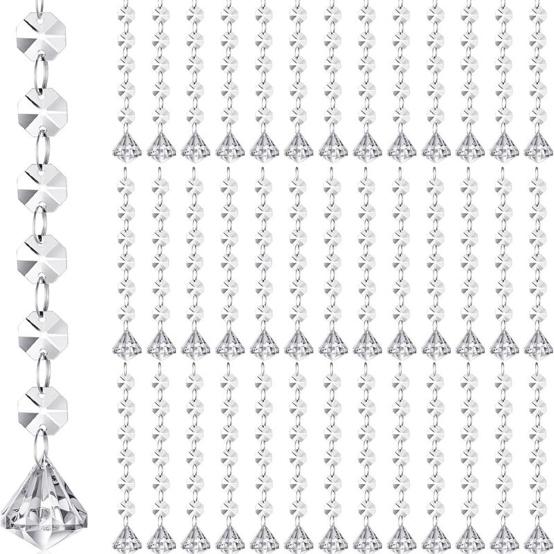 Cross-Border Transparent Crystal Bead String Hat Snowflake Ice Christmas Tree Decoration Wedding Lighting_voghion.com