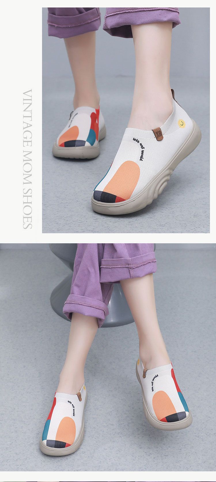 Neue Damenschuhe aus altem Peking-Stoff, trendige, bemalte Freizeitschuhe, weiche Sohle, weiche Oberfläche, fliegendes Weben, dicke Sohle, einpedalige Einzelschuhe_voghion.com