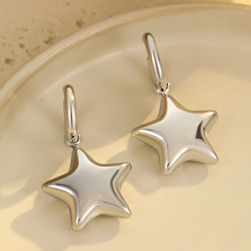New Glossy Hollow Stainless Steel Earrings Ball Love Pendant Retro High End Titanium Steel Earrings_voghion.com