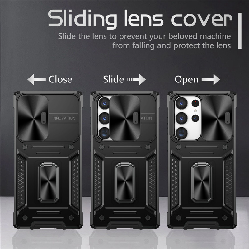 Velegnet til Samsung Galaxy S23 Ultra Case Samsung S23 Ultra Cover River BracketSlide Camera Protector telefon etui Velegnet til Samsung S23 Plus_voghion.com
