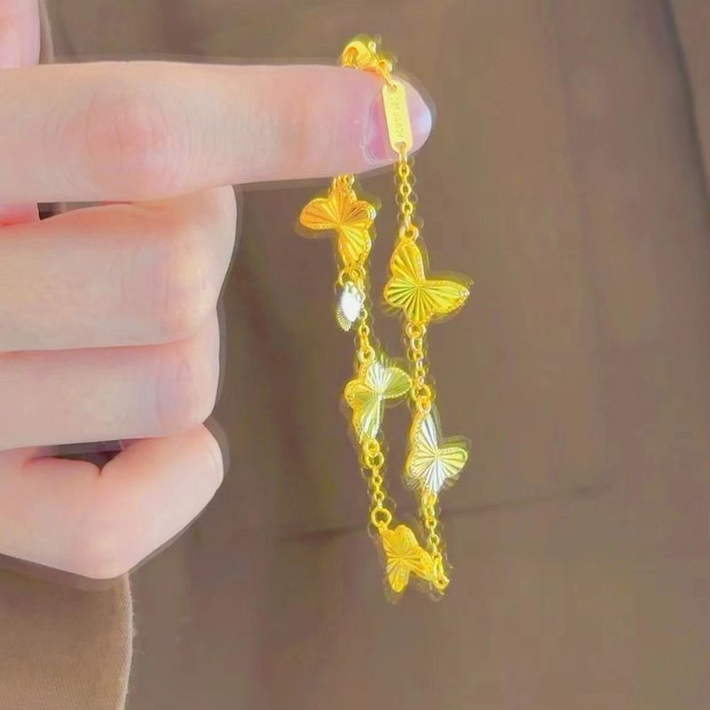 Nouveau bracelet pour femme, plaqué or, motif papillon, simple, tendance, léger et élégant_voghion.com