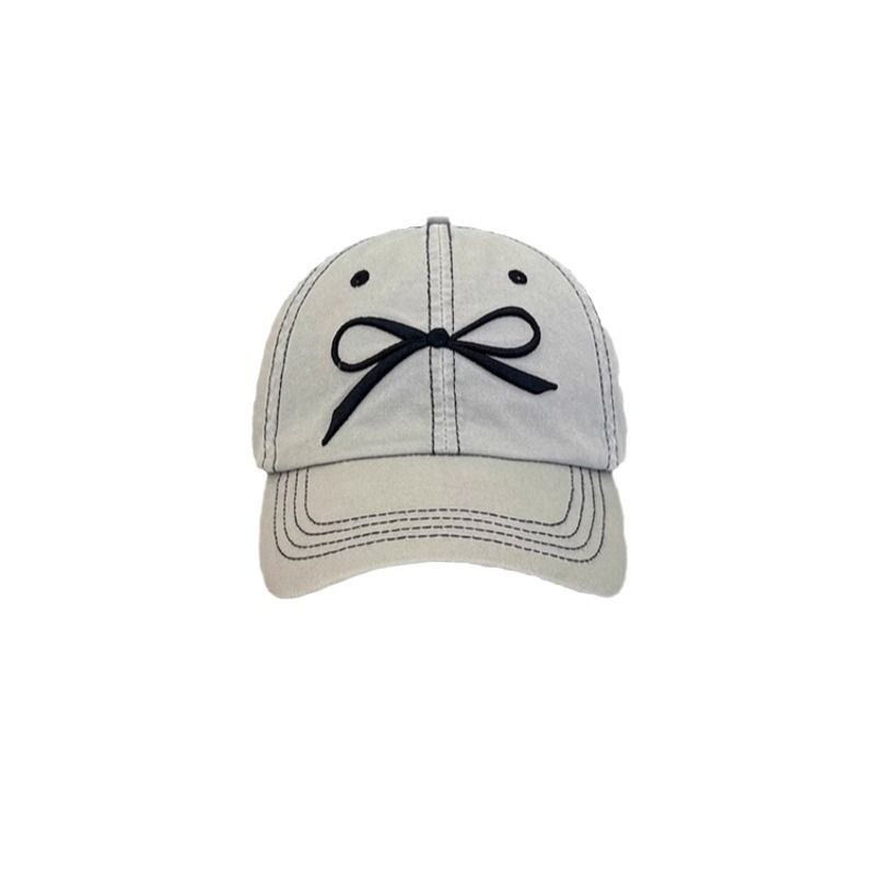 Cappello da baseball versatile con protezione solare e parasole estivo per bambini, con fiocco ricamato e filo luminoso bianco, 2024_voghion.com