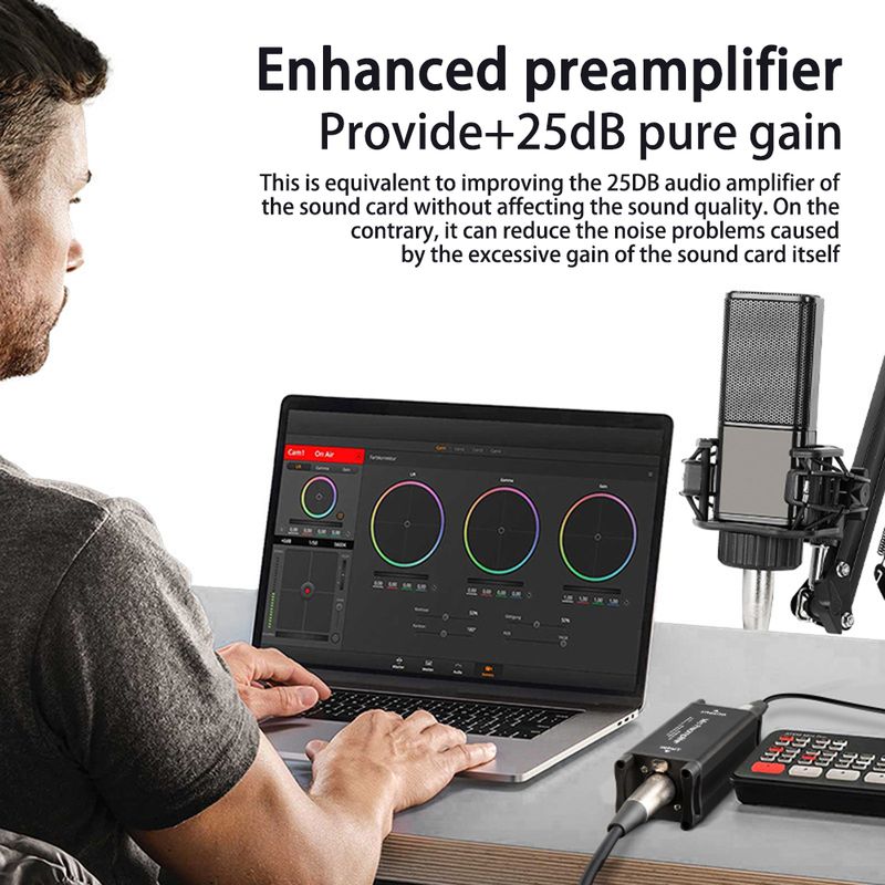 Professioneller Mikrofon-Pream-Mic-Booster-Vorverstärker für dynamischen Mikrofonverstärker_voghion.com