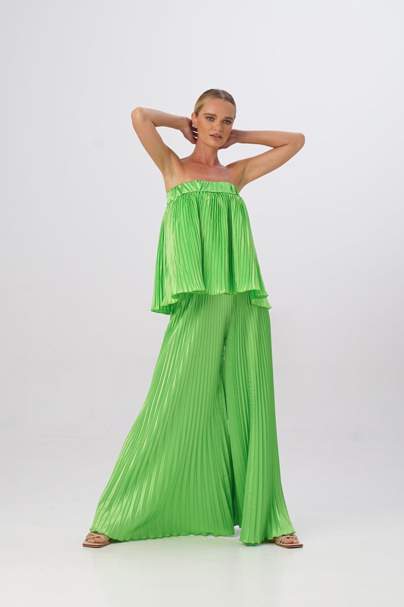 Women's Clothing tube top big flared wide-leg trousers _voghion.com
