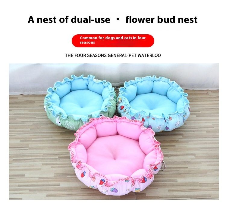 Universelle warme Teddy-Hundematte für vier Jahreszeiten, Kürbisnest mit Kordelzug, atmungsaktive Nestmatte für Haustiere für den täglichen Gebrauch_voghion.com