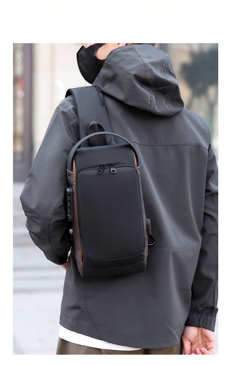 Nuova borsa a tracolla unisex semplice e casual da esterno con lucchetto per password multifunzionale e antifurto_voghion.com