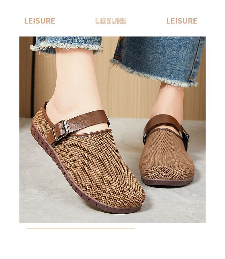 Damen Flache Mundtasche Kopf Hausschuhe Damenschuhe Fliegen Gewebte Atmungsaktive Flache Schuhe Freizeitschuhe Faule Schuhe Einzelne Schuhe_voghion.com