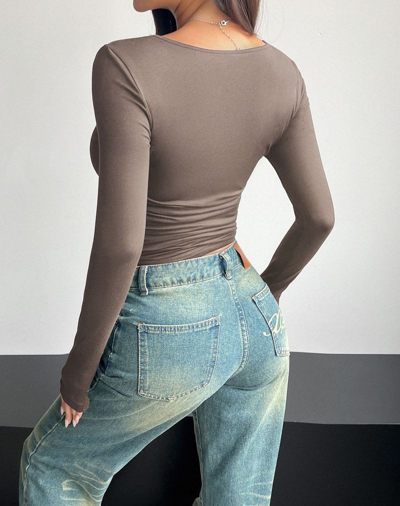 Maglione a maniche lunghe con colletto quadrato, attillato, casual, alla moda, da donna_voghion.com