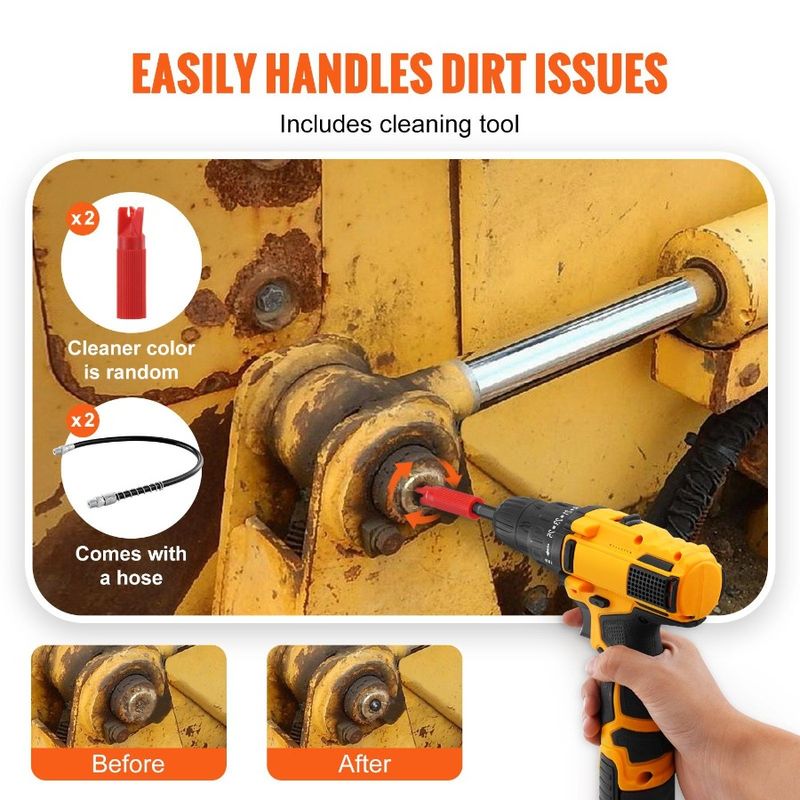 Pressure 2 6Jaw Gun Cleaner Release High Locking With Grease Com PCS Tip Hose PSI Coupler Quick Fittings 10000 Grease Zerk Gun_voghion.com