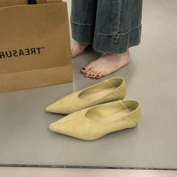 Sapatos casuais de estilo francês, bico fino, bico fino, para caminhada, para uso diário, para mulheres_voghion.com