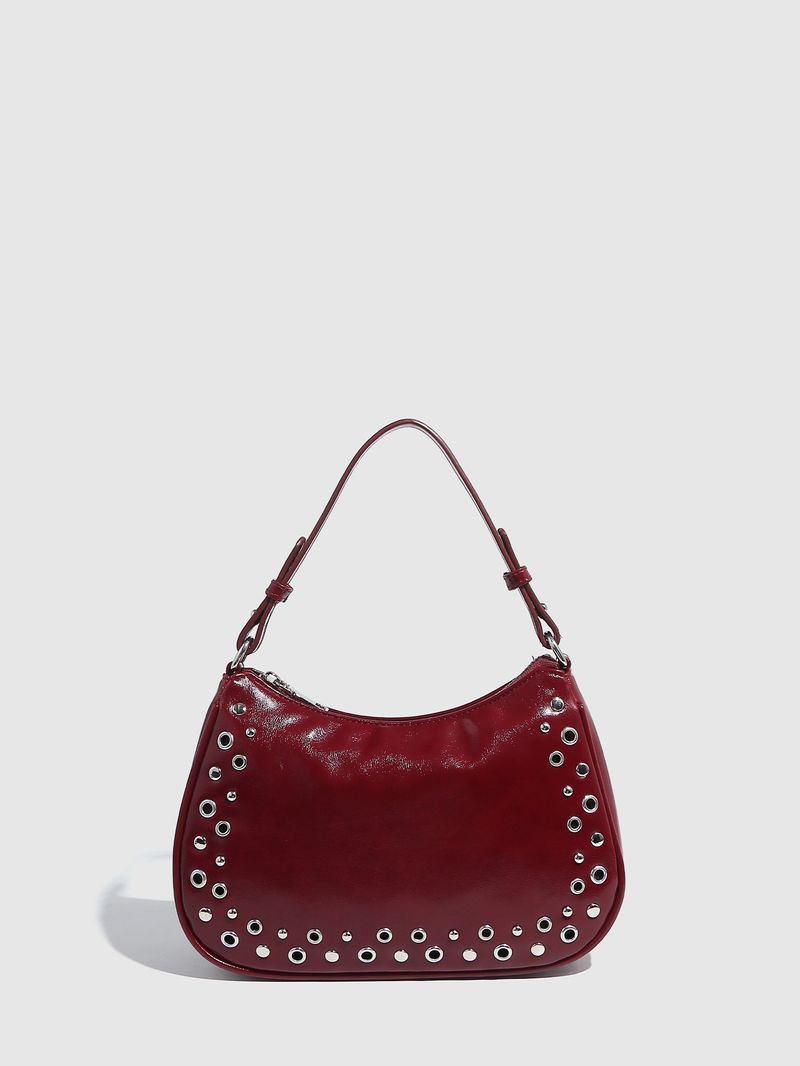 Borse da donna, nuove borse a mano regolabili con rivetti, borse a mano punk sottobraccio con cerniera, da donna_voghion.com