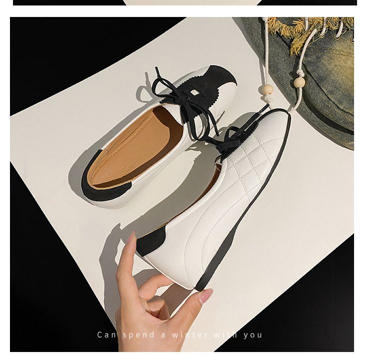 Chaussures Forrest Gump en cuir véritable pour femmes, nouvelles ballerines à lacets avec hauteur intérieure rehaussante, 2024_voghion.com