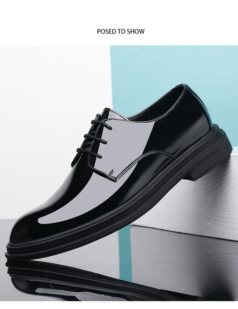 FUQIAO New 6/8 Cm Derby Patent Leather Height Raise Men Dress Formal Business Elevator Shoes Light Upper Material_voghion.com