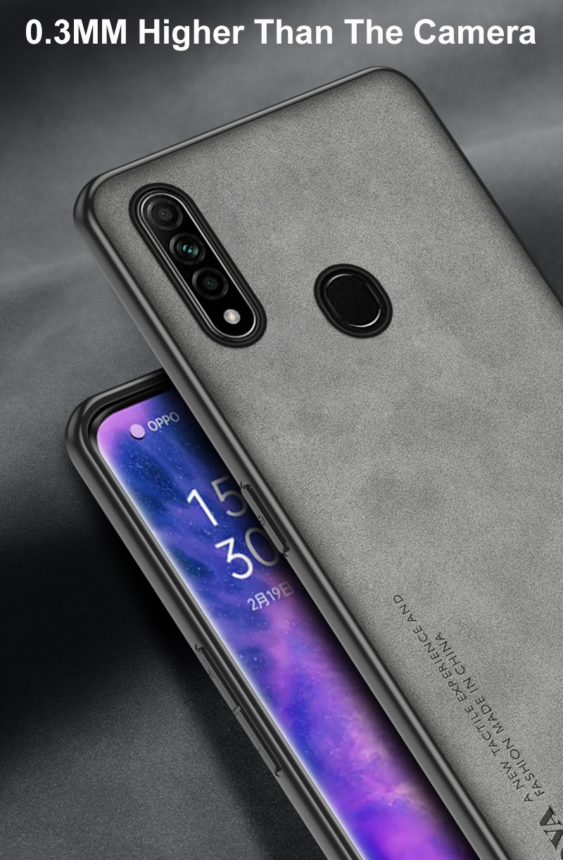 Lüks PU deri kılıf için OPPO A31 2020 AX5S AX7 AX5 kapak mat silikon koruma telefon kılıfı için OPPO A5 A7 A12 A3S_voghion.com