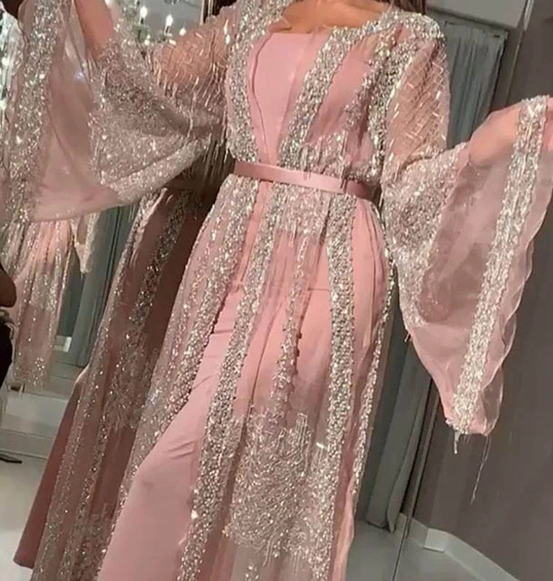 2025 New Women's Hot Stamping Sexy Shawl Two-piece Set For Banquet Fashion Evening Dress_voghion.com