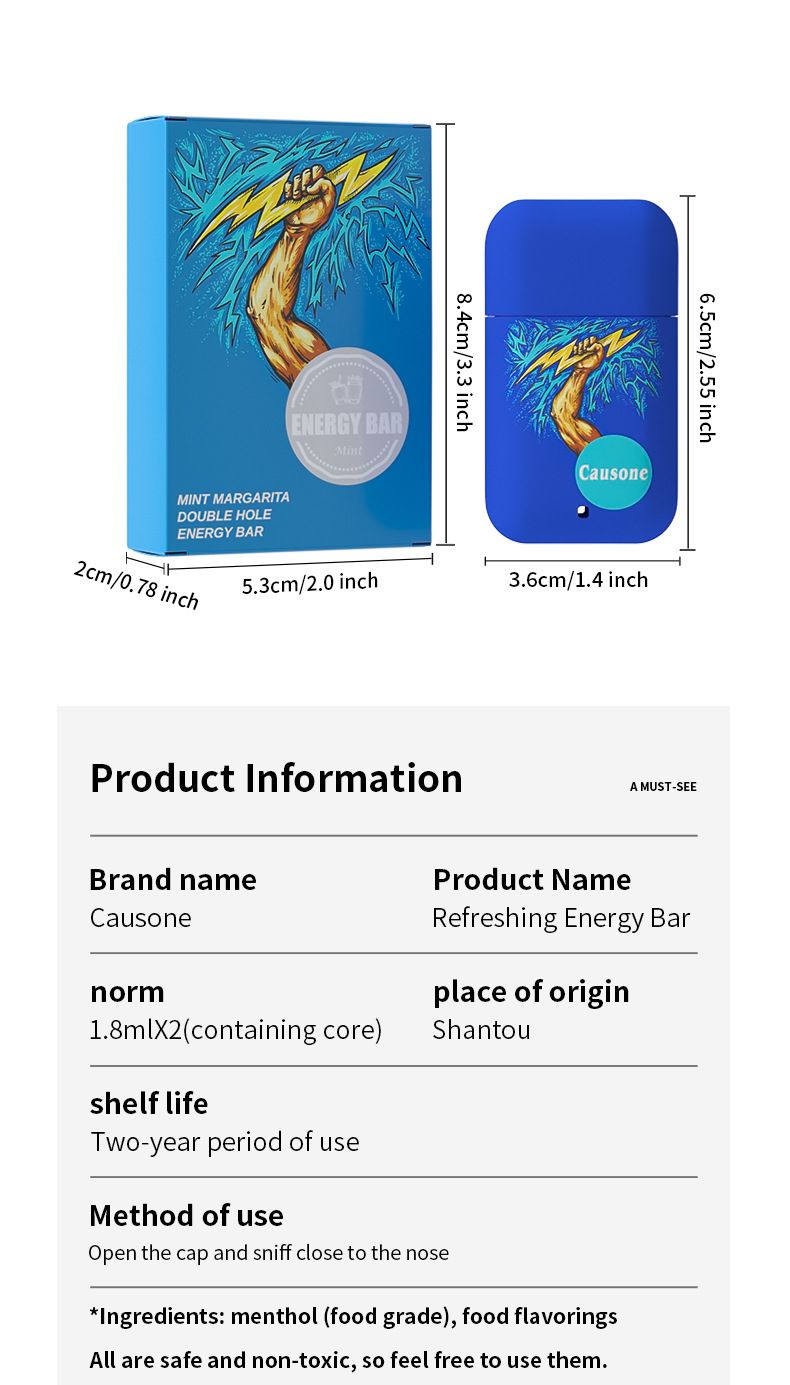 Cross-Border Exclusive CAUSONE Thor's Blade Double Hole Stick Anti-Dizziness Drowsiness Nasal Inhalation Cooling Oil_voghion.com