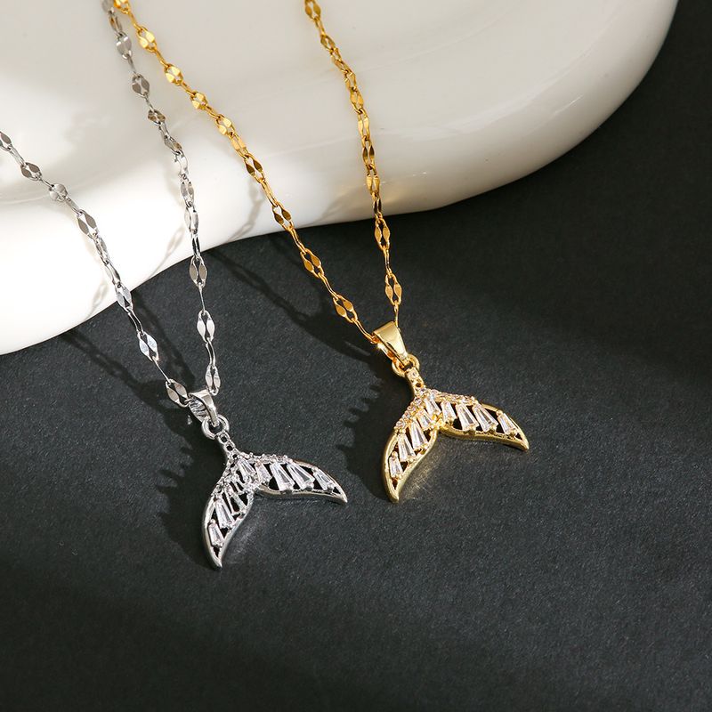 Titanium Necklace With Zircon Tail For Women, Niche Design, Titanium Steel Lock Chain, Ins Cool Style Jewelry_voghion.com