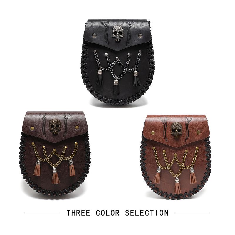 Viking Style Medieval Leather Coin Pouch – Retro Embossed Knight Belt Bag, Vintage Waist Bag for Cosplay and Outdoor Use_voghion.com