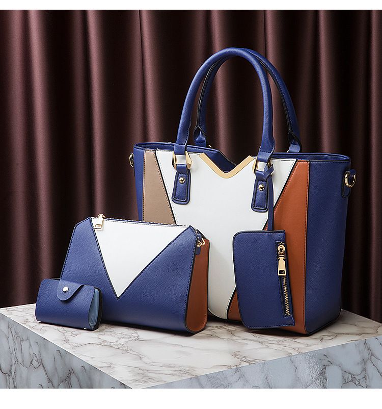 2024 new fashionable single shoulder diagonal women's hand-held cross pattern mother and child bag, color blocked four_voghion.com