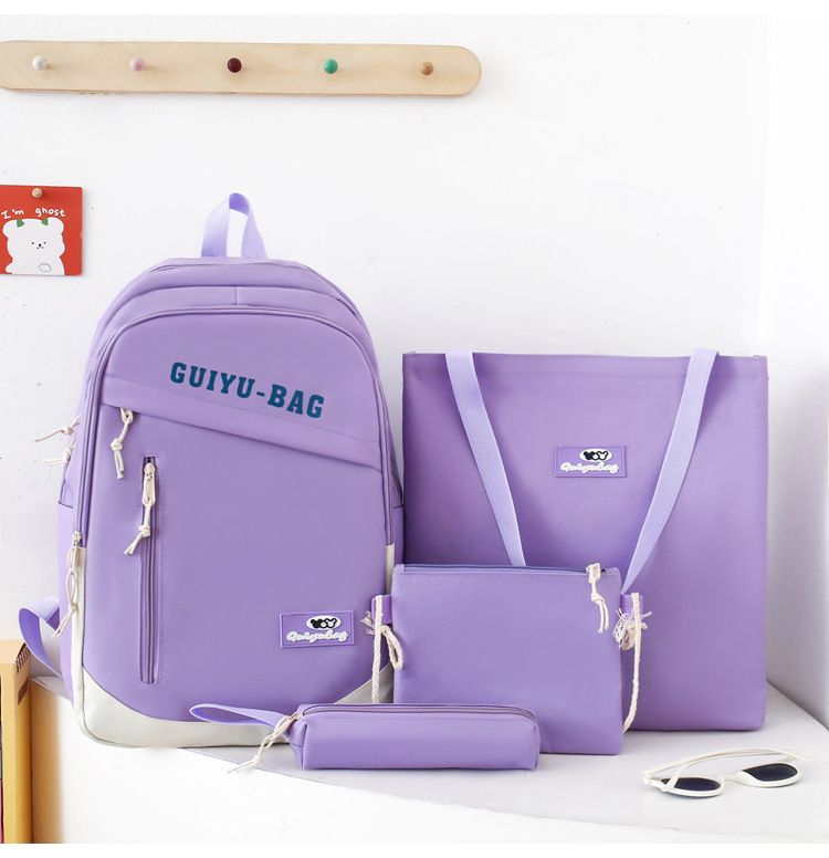 Kinderrucksäcke, hochwertiger, vierteiliger, modischer Rucksack für Schülerinnen der Mittelstufe, große Kapazität, für die Oberstufe und das College_voghion.com
