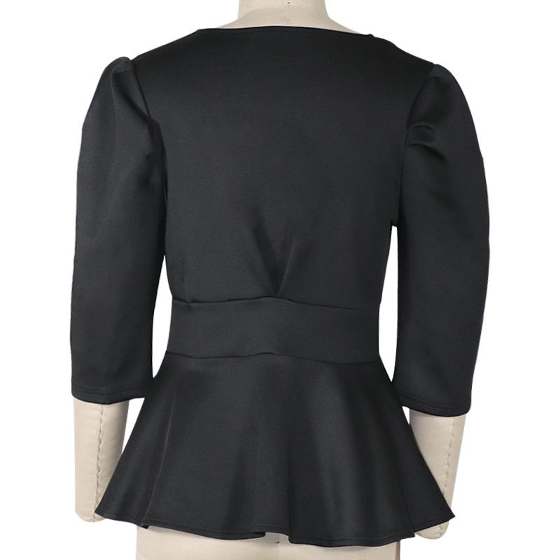 ZL12572022 Nyári Új Fekete Női Slim Fit Szexi Egyszínű Felső_voghion.com
