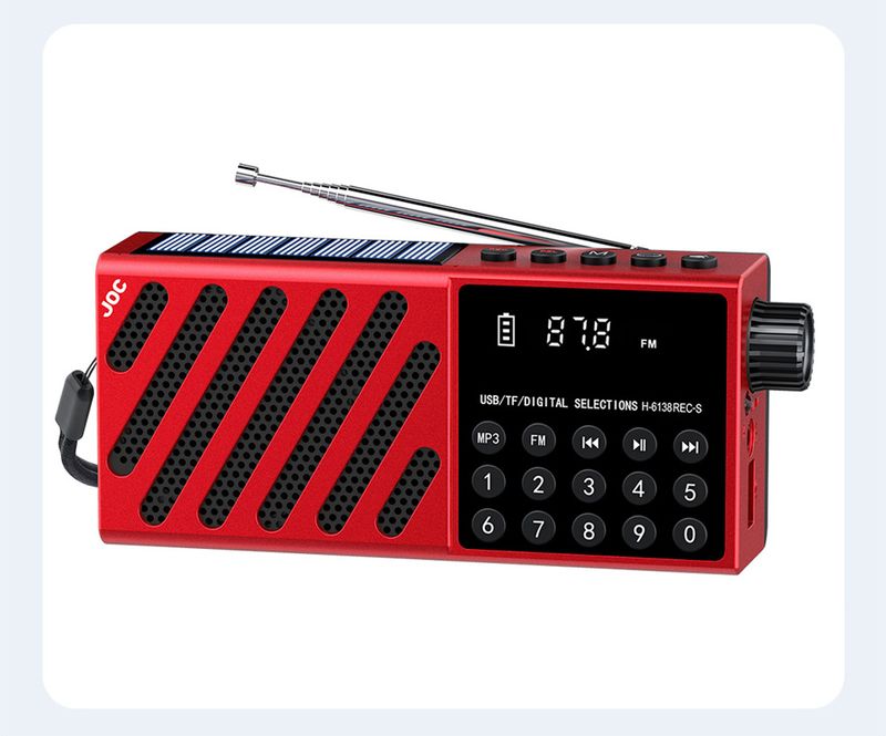 Portable Receiver Solar Charging Pocket Radios Wireless Bluetooth Speaker With USB TF Card Player Rechargeable FM Radio_voghion.com
