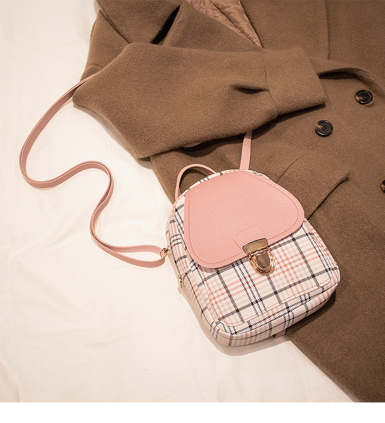 Bolso de mujer de PU 2023 nueva mochila a cuadros bolso de parachoques bolso de teléfono móvil diagonal de un solo hombro suministro de bolsa transfronteriza al por mayor_voghion.com