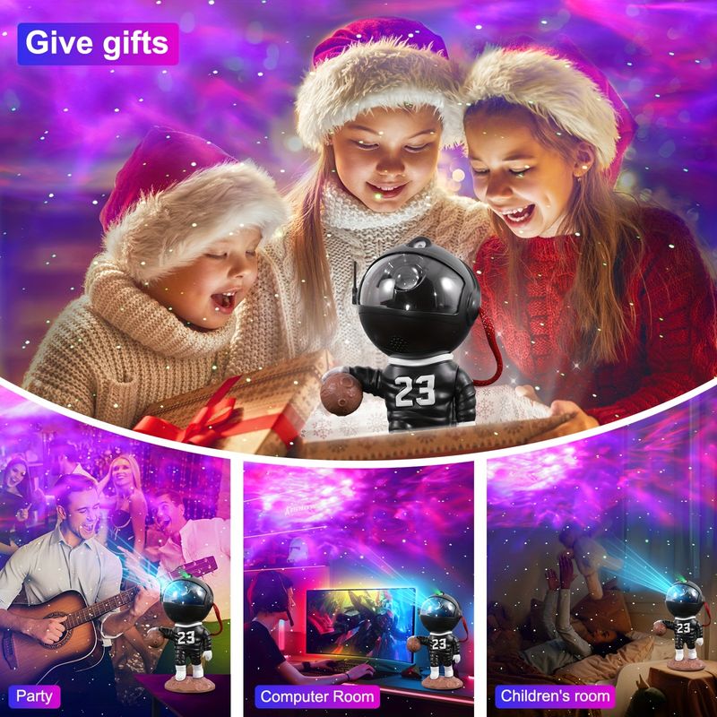 RGB Nebula Deckenprojektor Licht Astronaut Starry Sky USB Nachtlicht mit Fernbedienung Einstellbare Helligkeit Farben für Schlafzimmer Wohnzimmer142_voghion.com