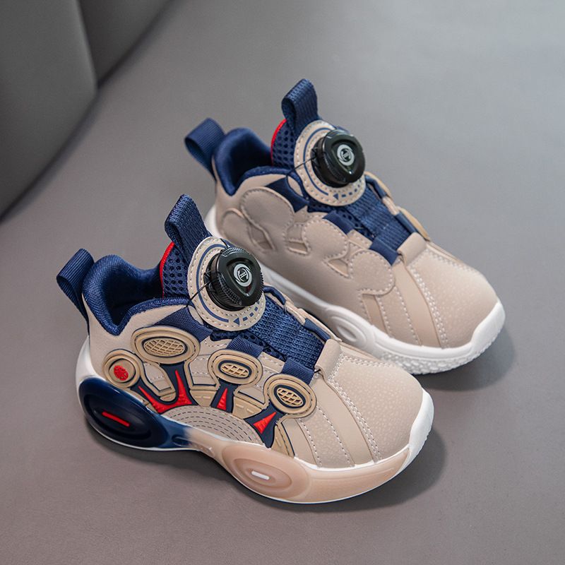 Girls' Sports 2025 Autumn New Rotating Button Children's Casual Soft Soled Running Boys' Dad Shoes_voghion.com