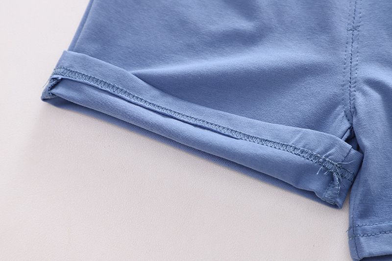 Traje de verano para niños y niños 2024, nueva y atractiva versión coreana, conjunto de dos piezas de pantalones cortos de manga corta para bebé de moda_voghion.com