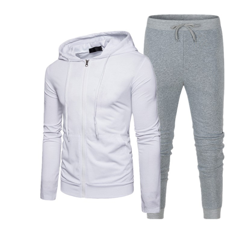 Pomlad Jesenski Style Zadrga s Kapuco Casual Prazen Pulover Moški in Ženski Pulover Set Plus Plišasti Plašč Moda_voghion.com