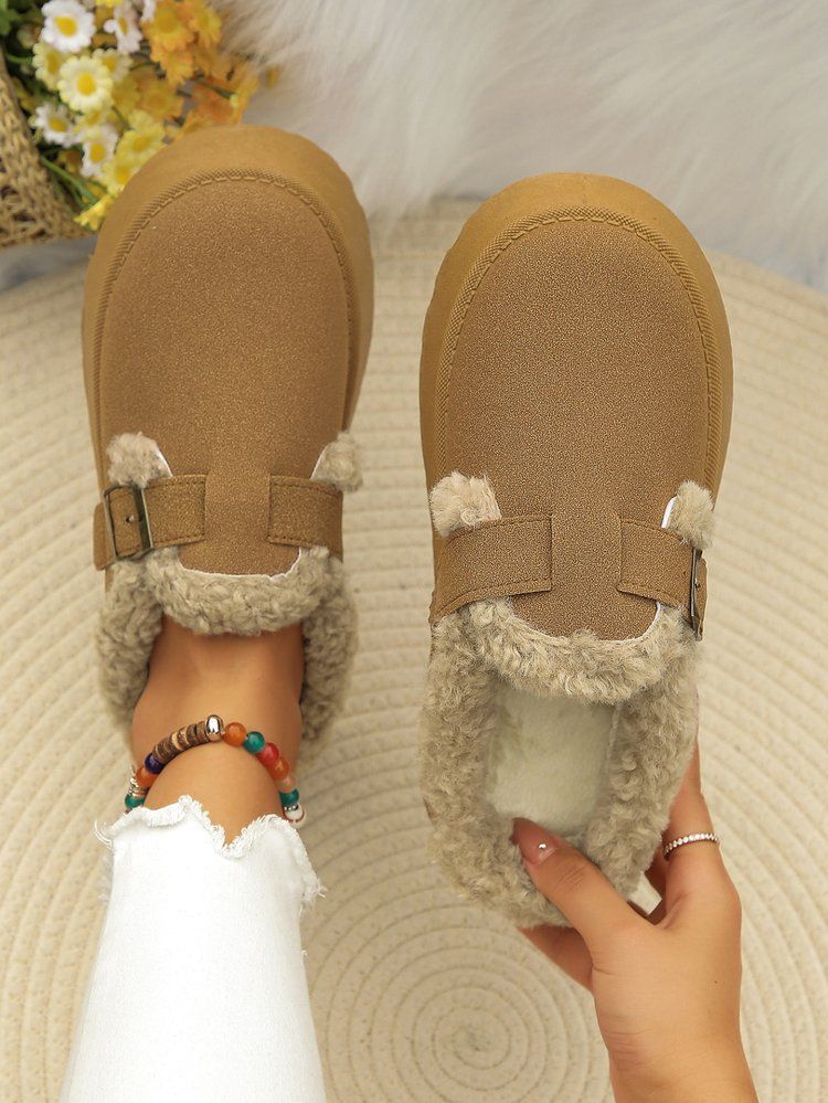 Women's Shoes Large Size Thick Soled Slippers For Women Winter New Retro Cotton Shoes Snow Boots For Women_voghion.com