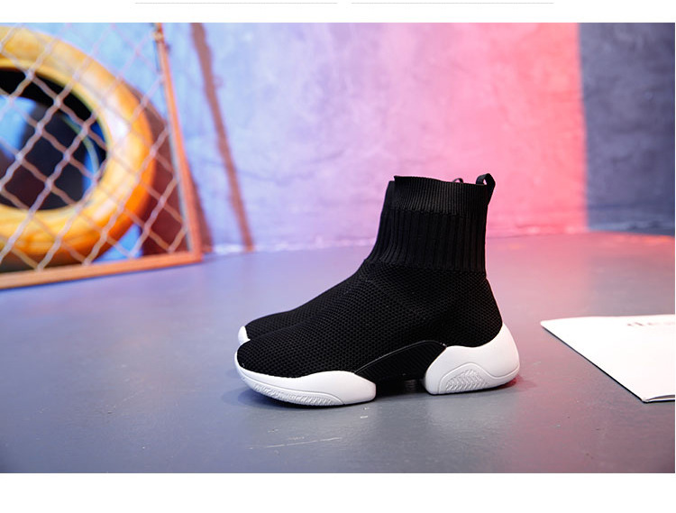 Elastic sock shoes women's 2022 spring new INS influencer Korean version of ulzzang casual sneakers flying woven sock boots_voghion.com