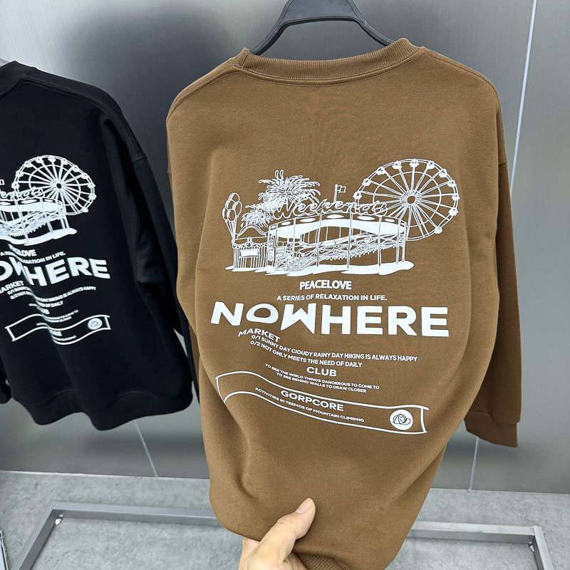 Abbigliamento maschile Autunno e inverno Uomo Girocollo Felpa Versatile Sciolto Pioggia Semplice Felpa Moda Casual Coppia Felpa B2cre4275_voghion.com